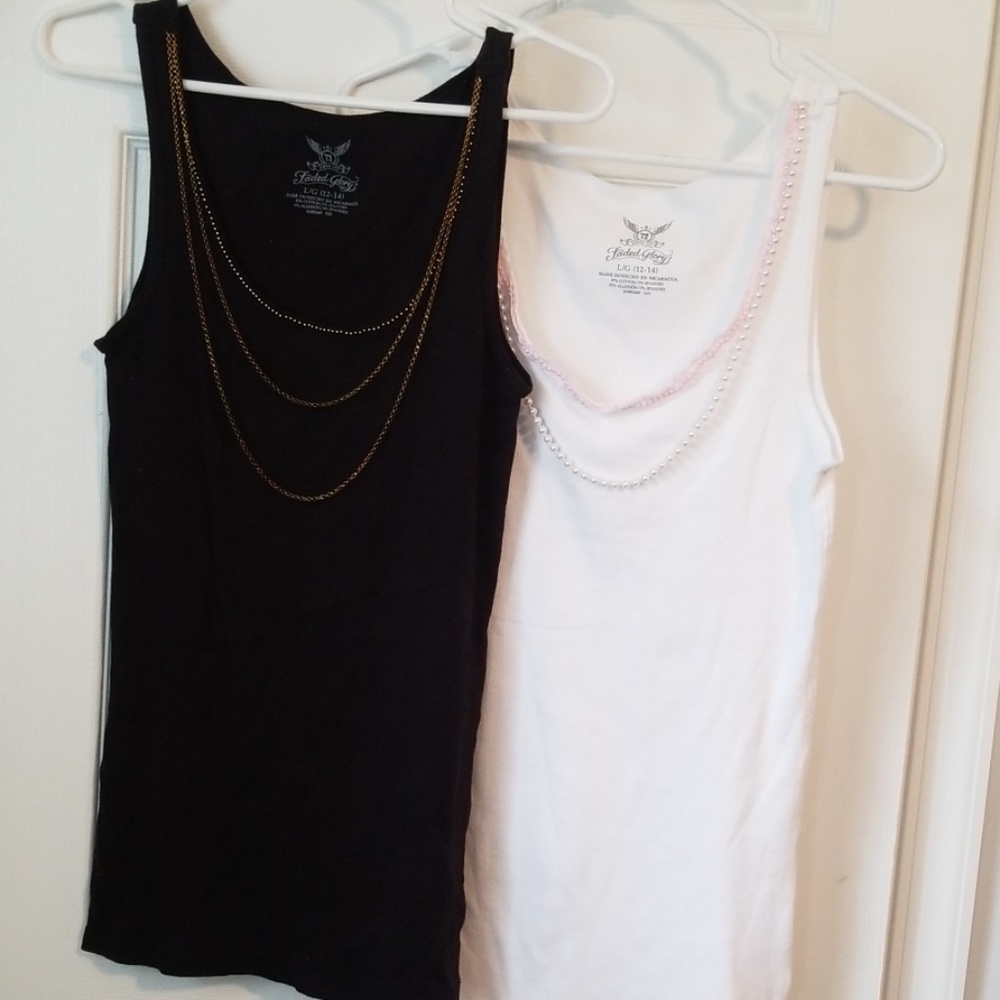 Faded Glory tank tops size L hand embellished